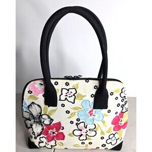 La Pomme Purse - Floral - Sead Beads - Black Accents